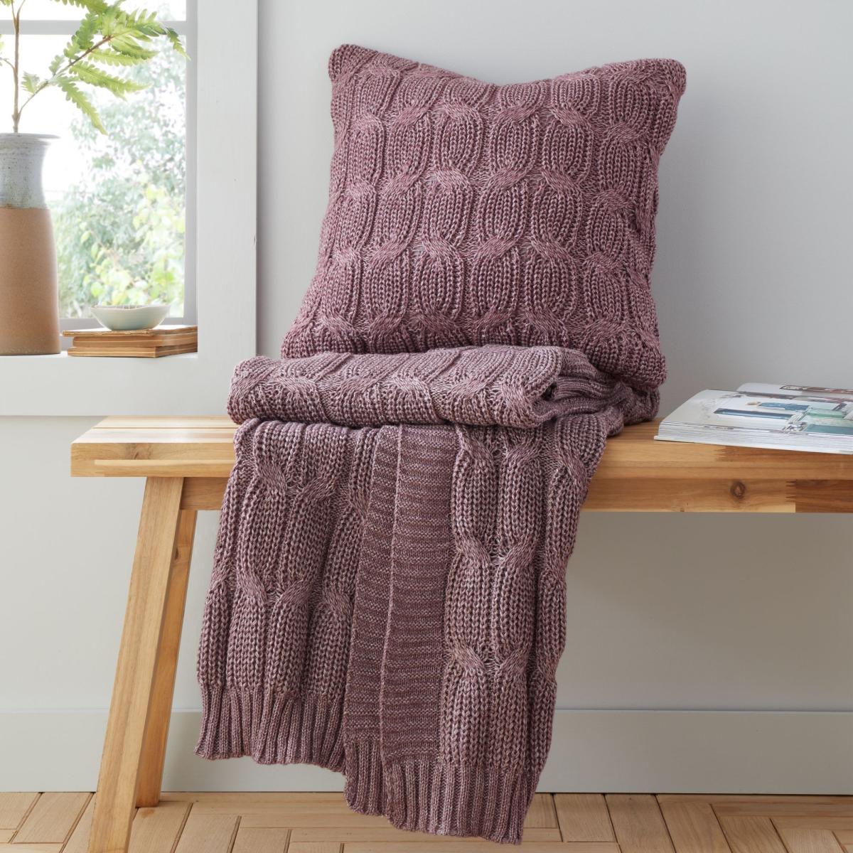 Chunky Marl Knit Throw Blanket 130cm x 170cm – image 5