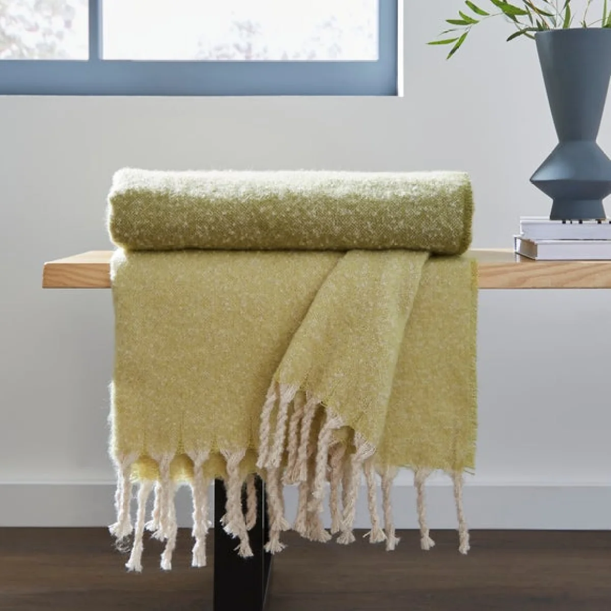 Ombre Mohair Throw 130x180cm Olive (Green) – image 3