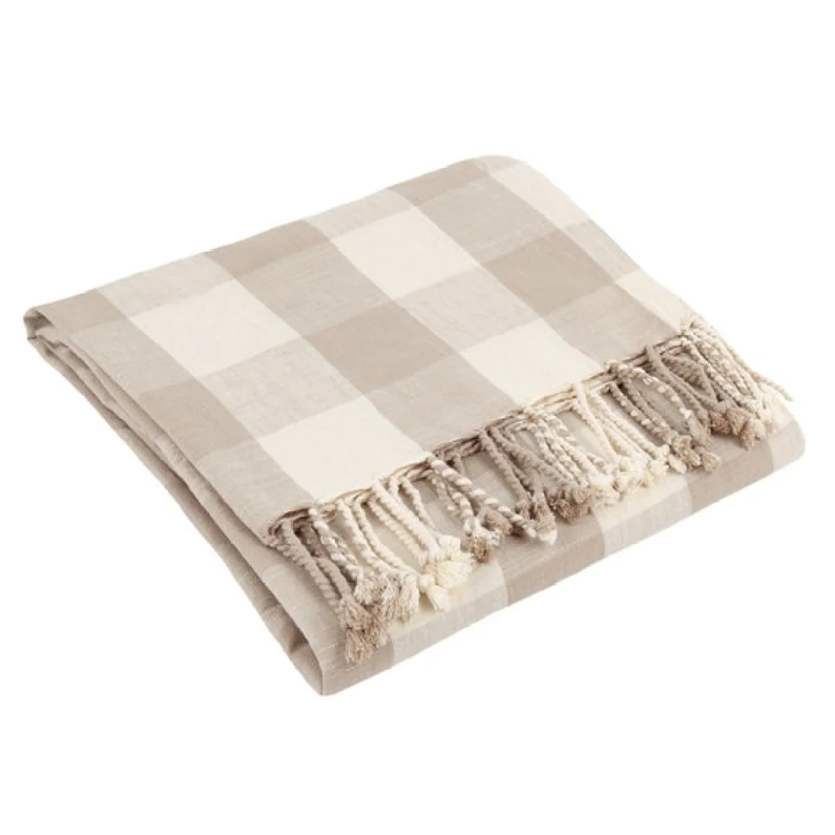 Yard Chesil Check Cotton Throw Blanket 130cm x 170cm – image 4