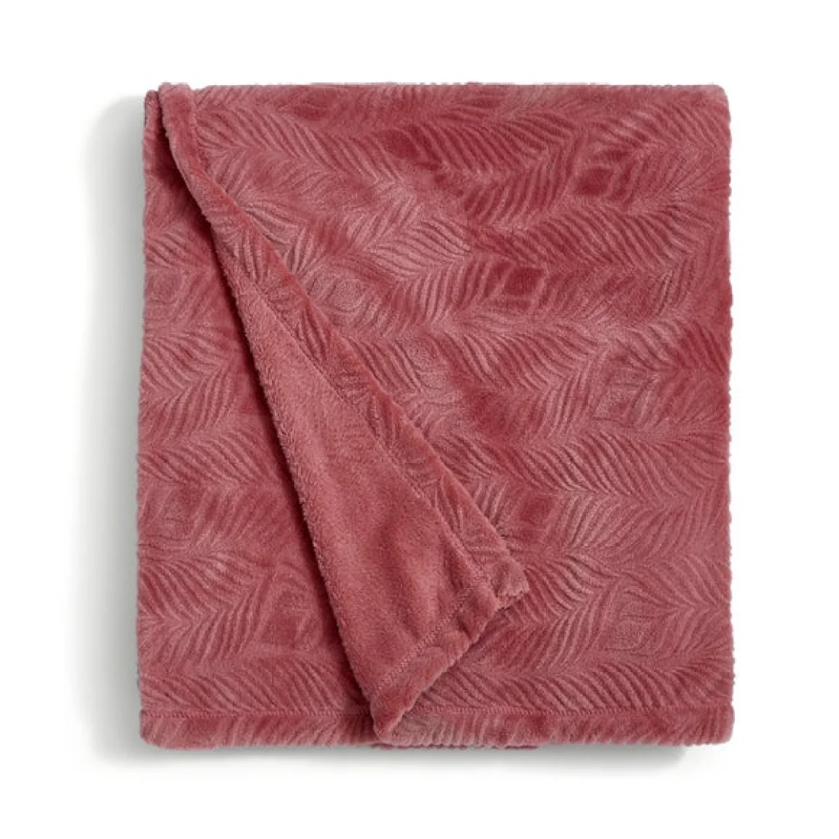 Leila Leaf Fleece Throw 130x170cm Rose – image 4
