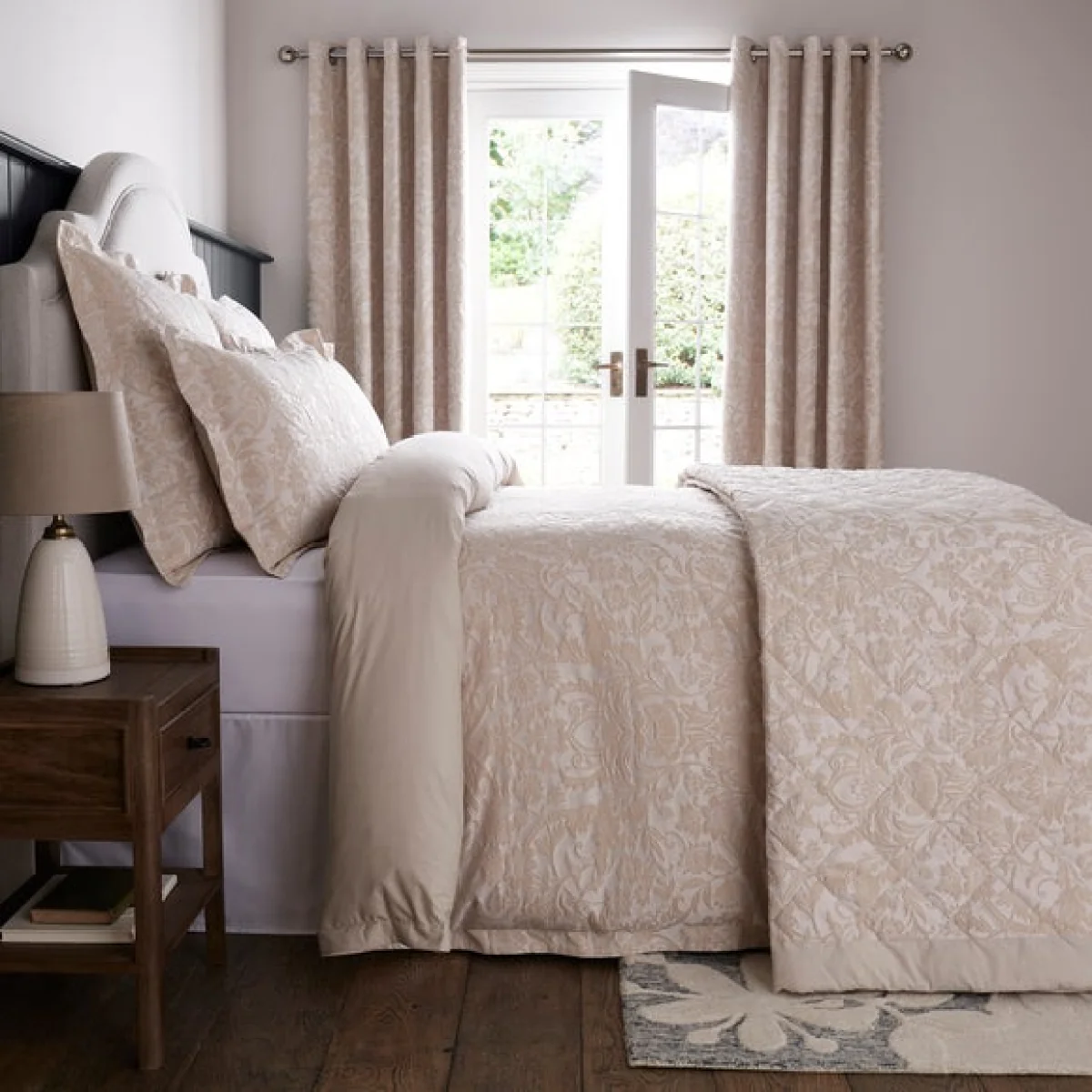 Dorma Winchester Champagne Bedspread Grey – image 2