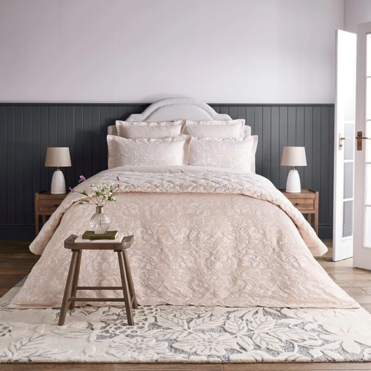 Dorma Winchester Champagne Bedspread Grey – image 4