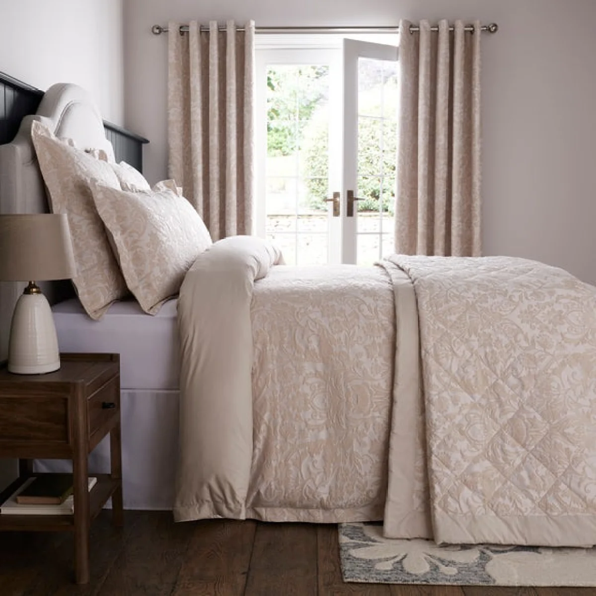 Dorma Winchester Champagne Bedspread Grey – image 5