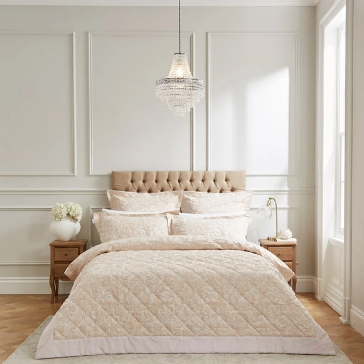 Dorma Winchester Champagne Bedspread Grey – image 1