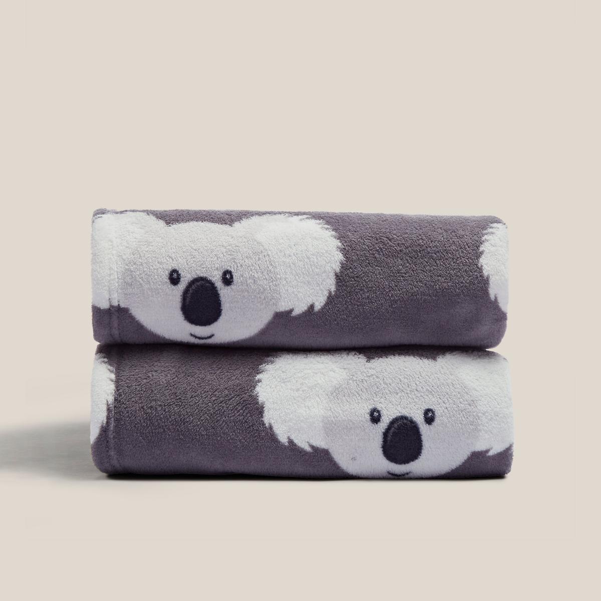Koko the Koala Printed Fleece Throw Grey/White – image 4