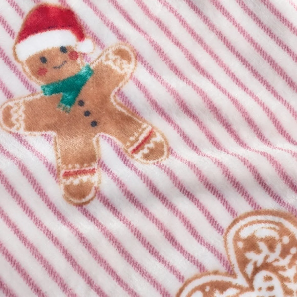 Catherine Lansfield Christmas Gingerbread Stripe Throw Blanket – image 2