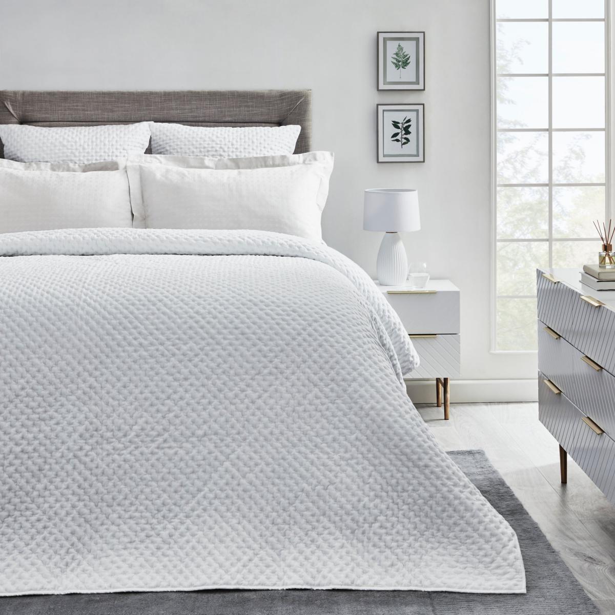 Dorma Purity Genevieve White Bedspread White – image 1