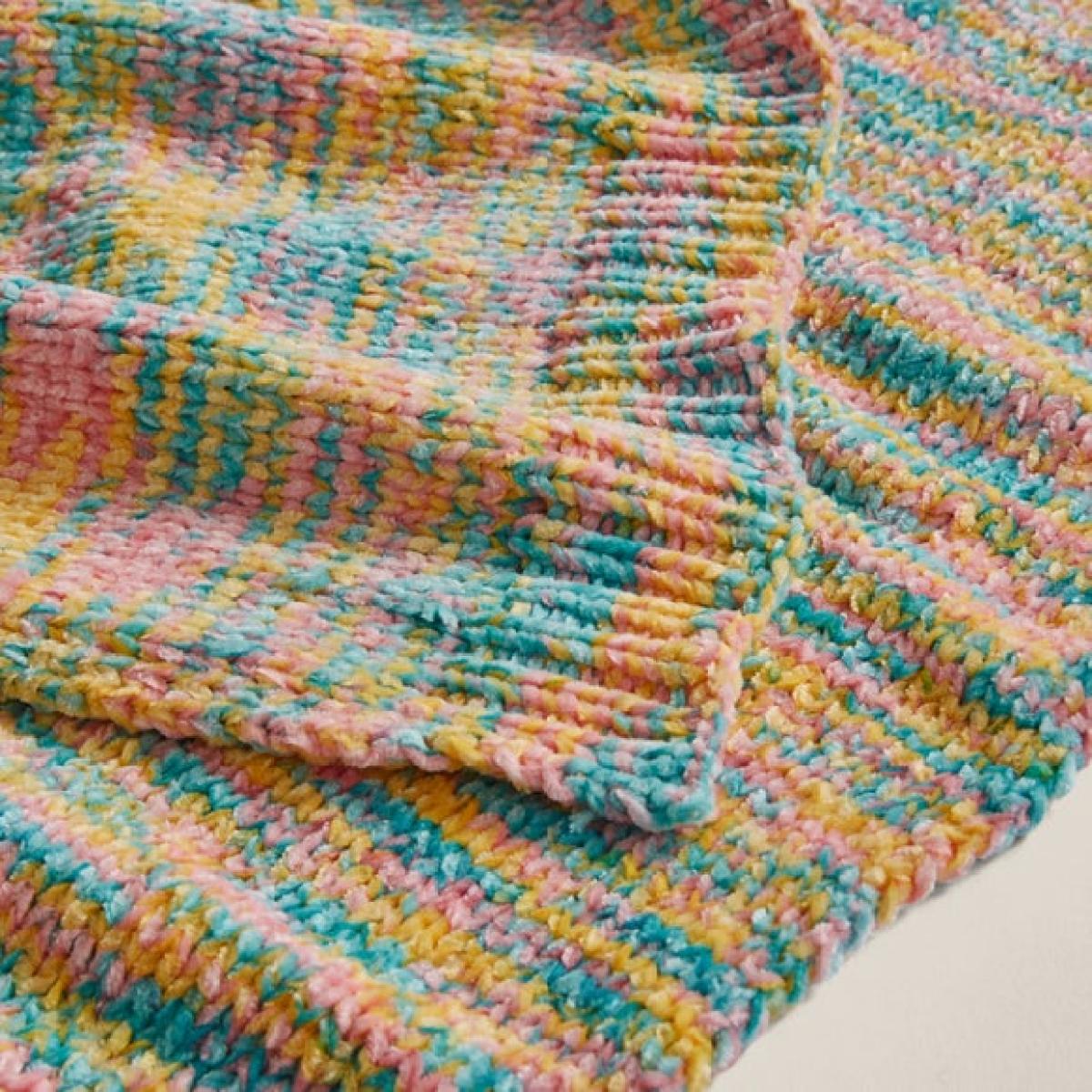 Pastel Ombre Chenille Throw Blanket 120cm x 150cm – image 2