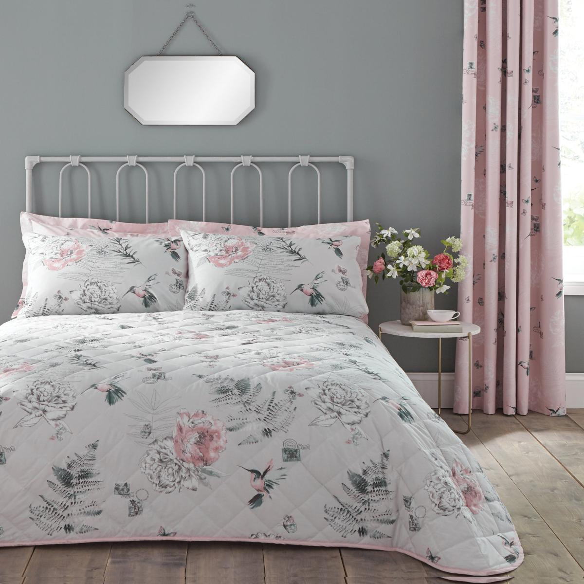 Heavenly Hummingbird Blush Bedspread Blush – image 5