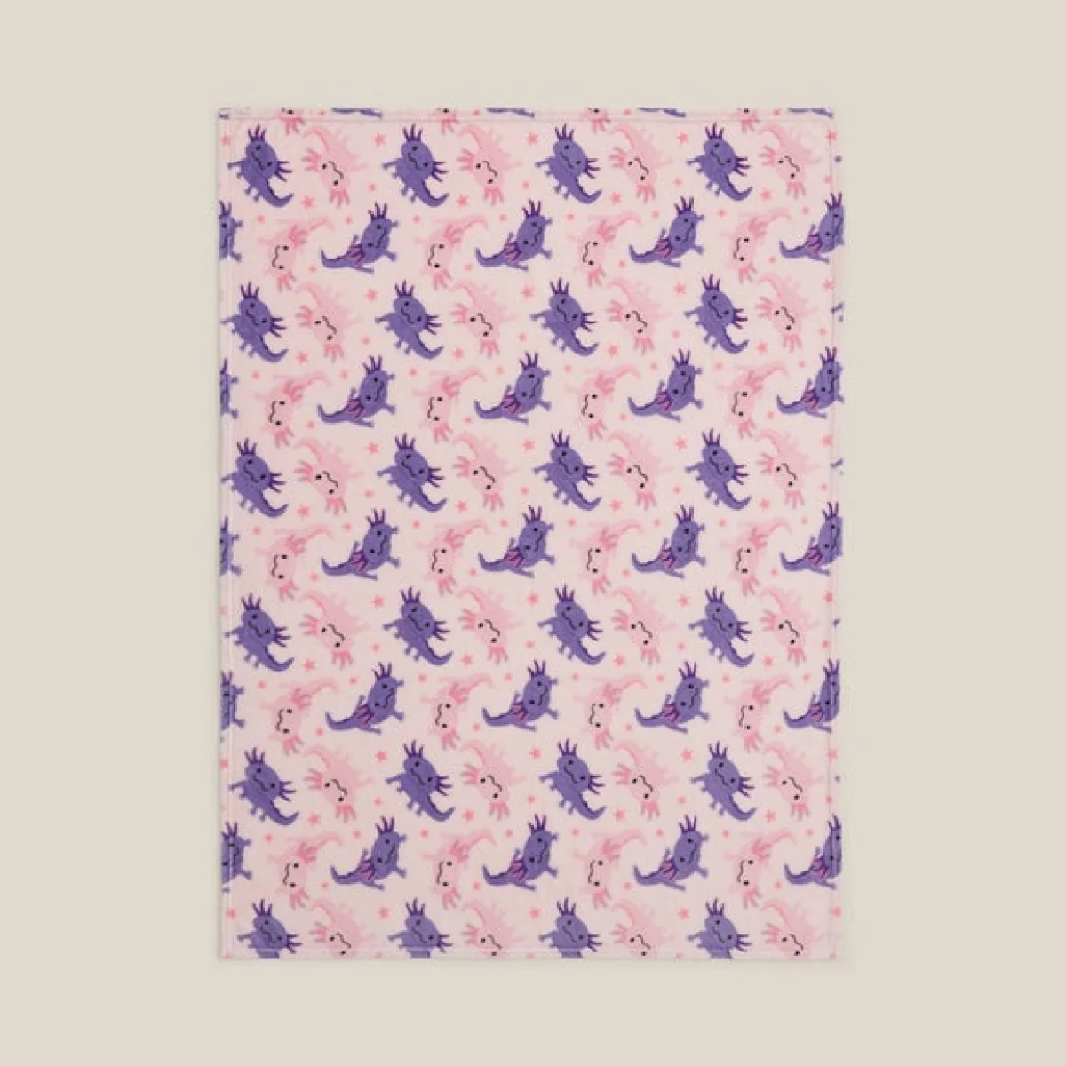 Cleo the Axolotl Printed Fleece 170cm x 130cm Throw Blanket – image 3