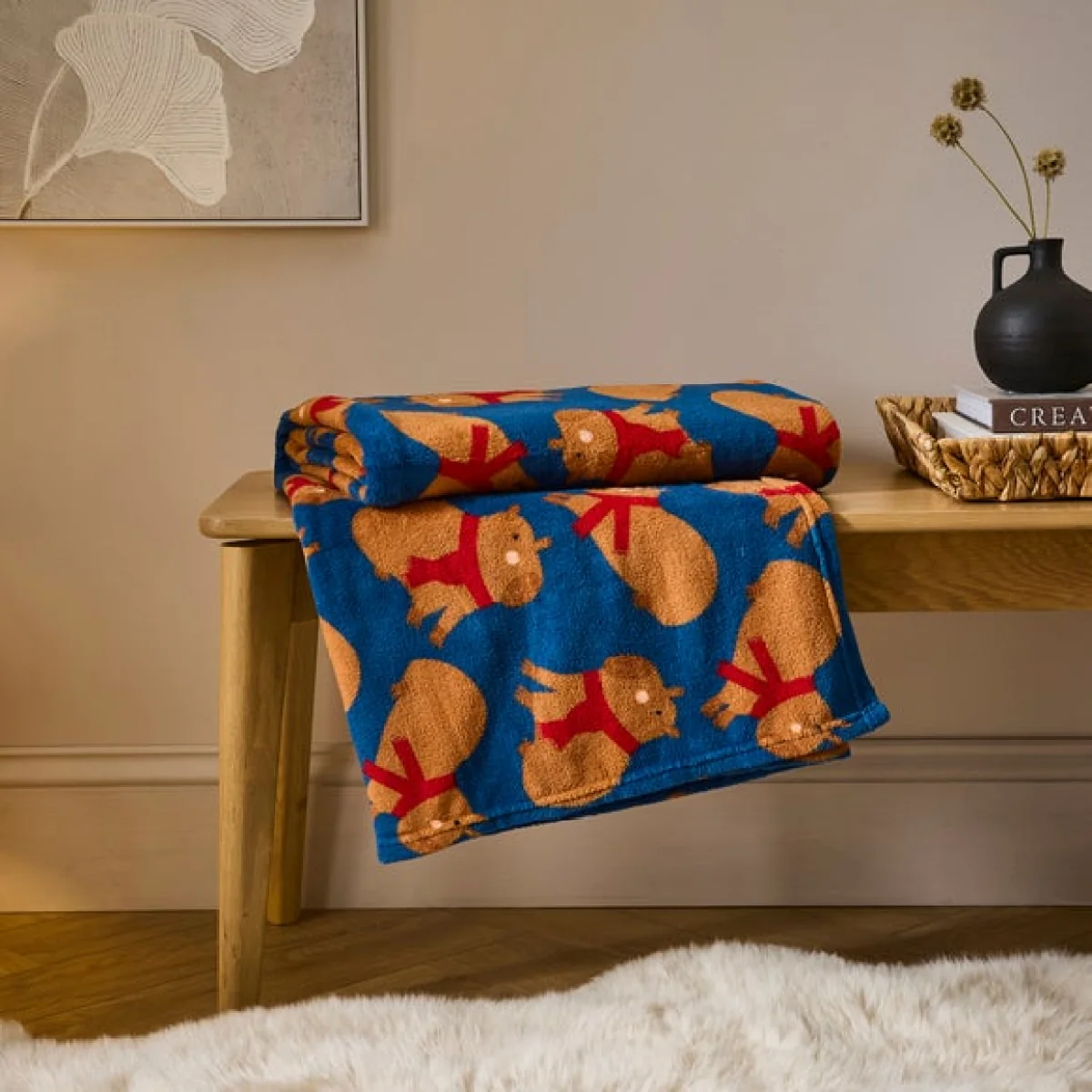 Capybara Printed Fleece 170cm x 130cm Throw Blanket – image 2