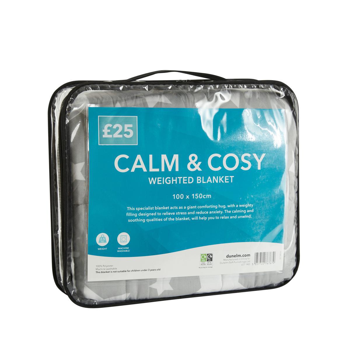 Stars 2.5kg Weighted Blanket White and Grey – image 2