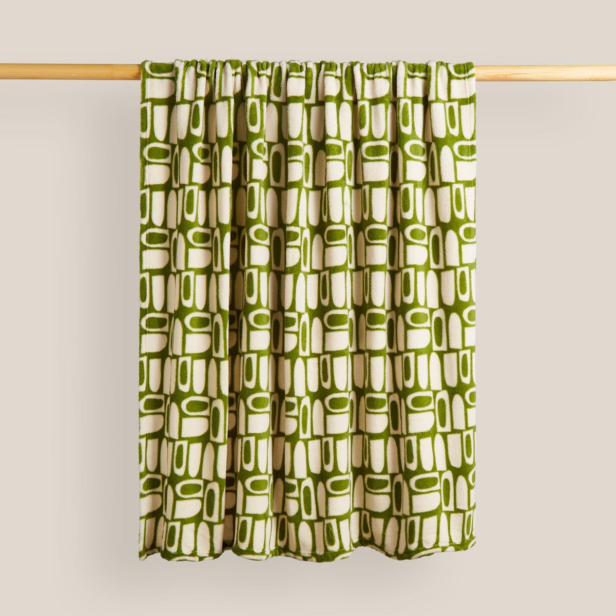 Printed Fleece Elements 130x160cm Throw Olive Olive – image 2