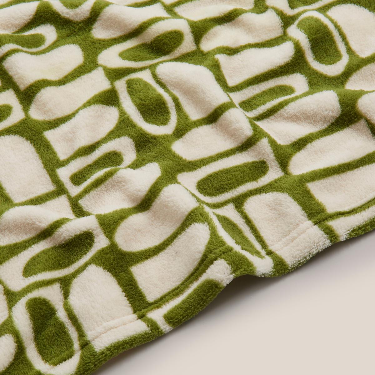 Printed Fleece Elements 130x160cm Throw Olive Olive – image 3