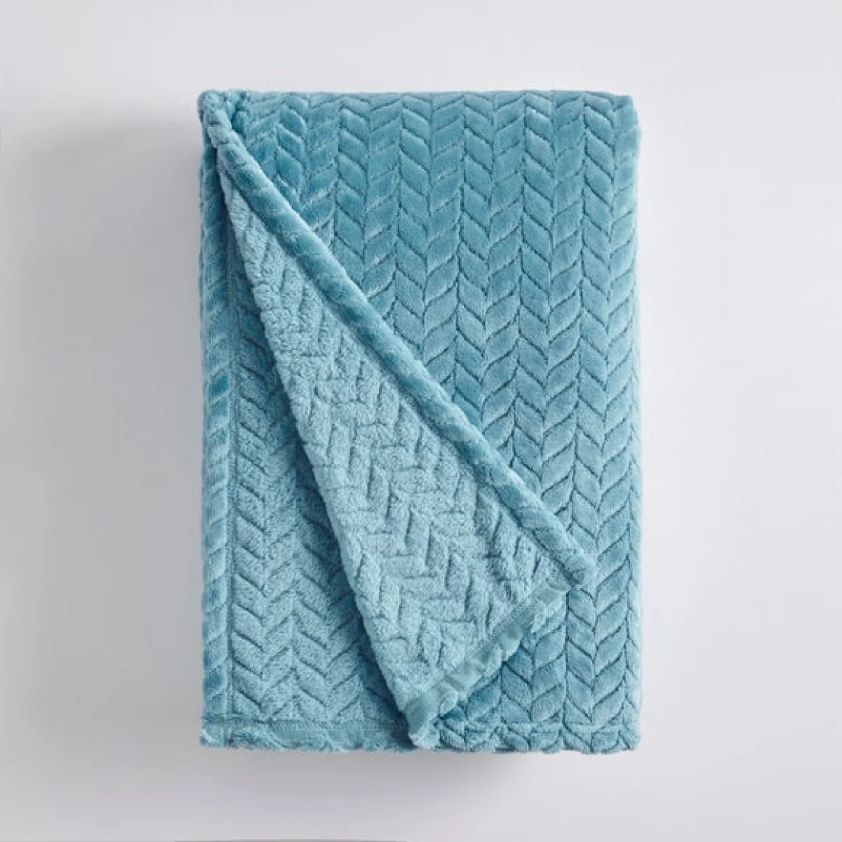 Amelia Recycled Throw, 200cm x 200cm Teal (Green) – image 5