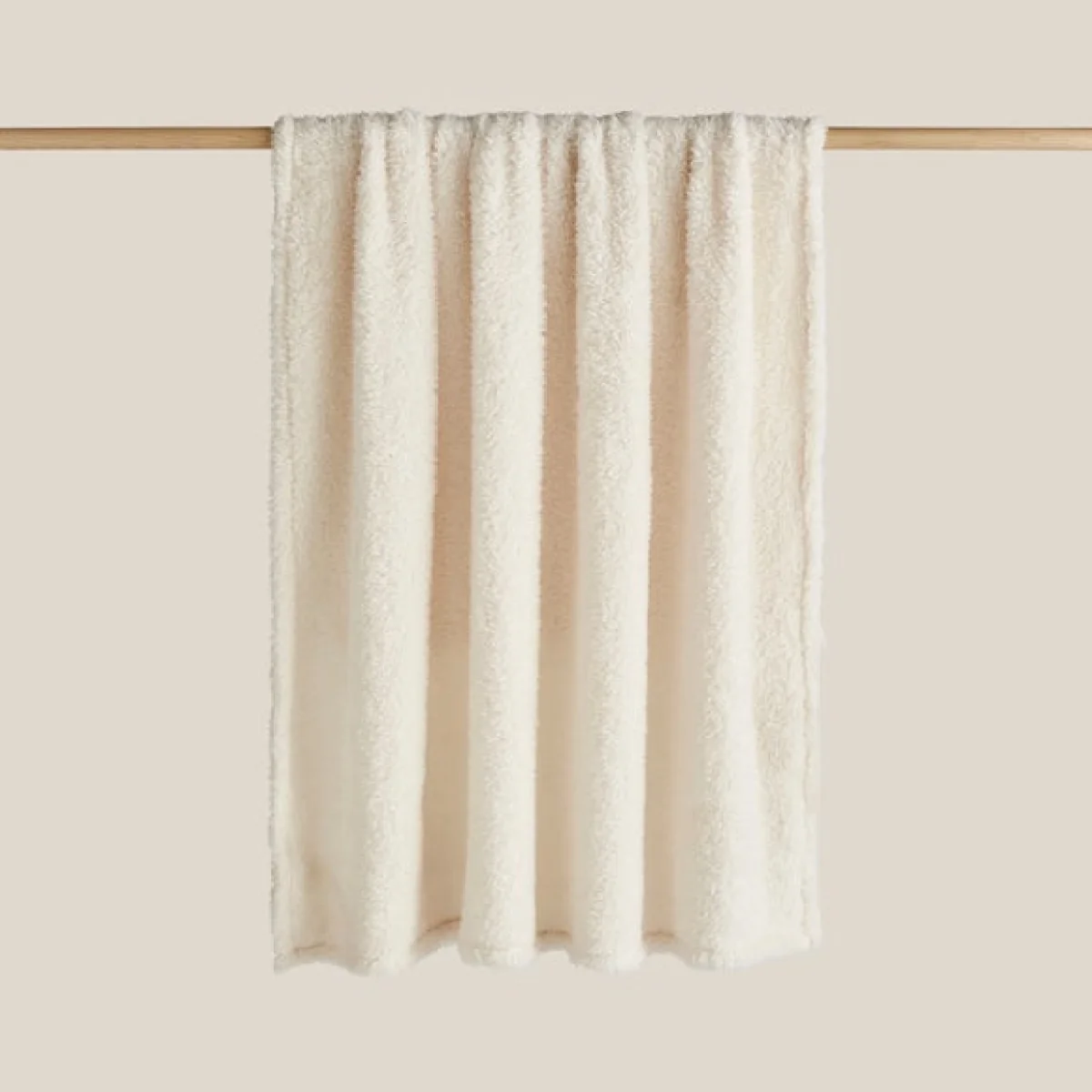 Dunelm Cream Teddy Bear Throw 130cm x 170cm Cream Teddy – image 2