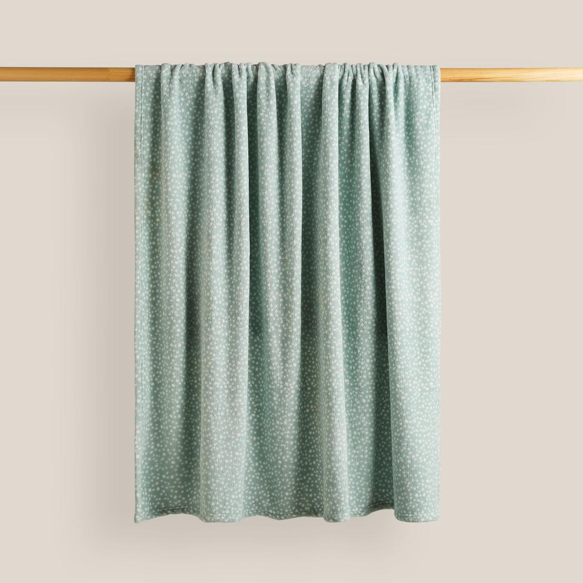 Printed Fleece Dotty Throw 130x160cm Duck Egg Seafoam – image 2