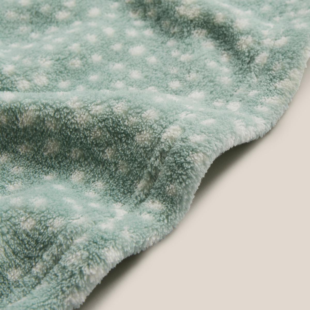 Printed Fleece Dotty Throw 130x160cm Duck Egg Seafoam – image 3