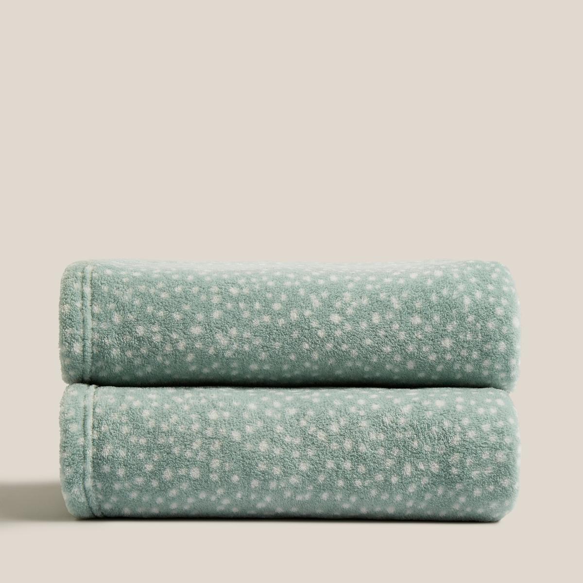 Printed Fleece Dotty Throw 130x160cm Duck Egg Seafoam – image 4