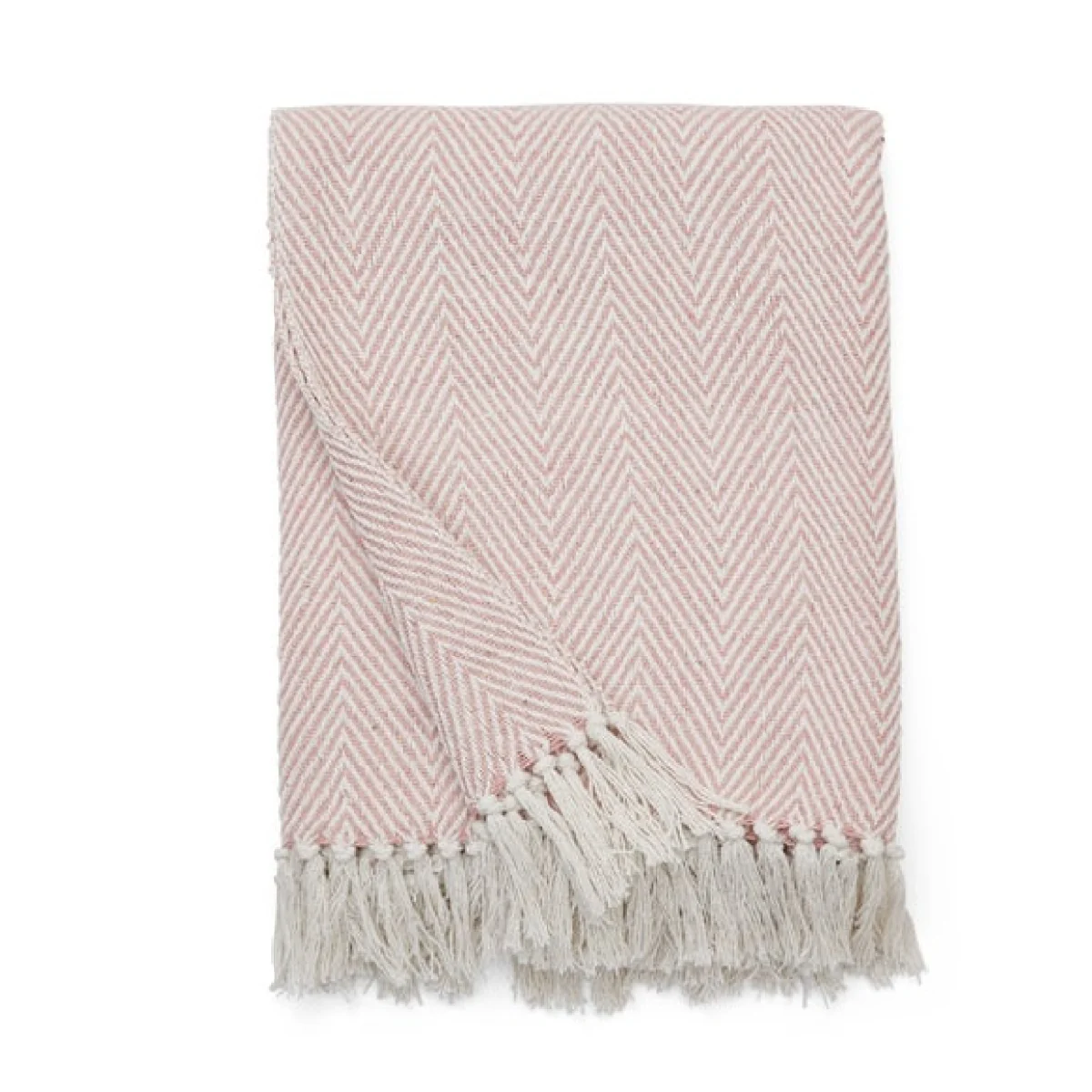Jenson Herringbone Throw 130cm x 180cm Blush – image 3