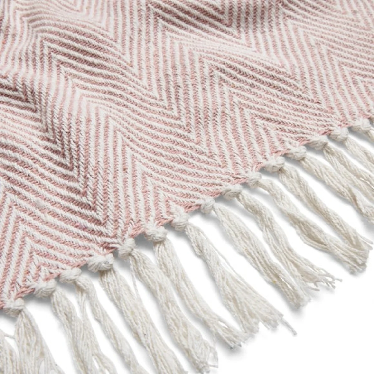 Jenson Herringbone Throw 130cm x 180cm Blush – image 4