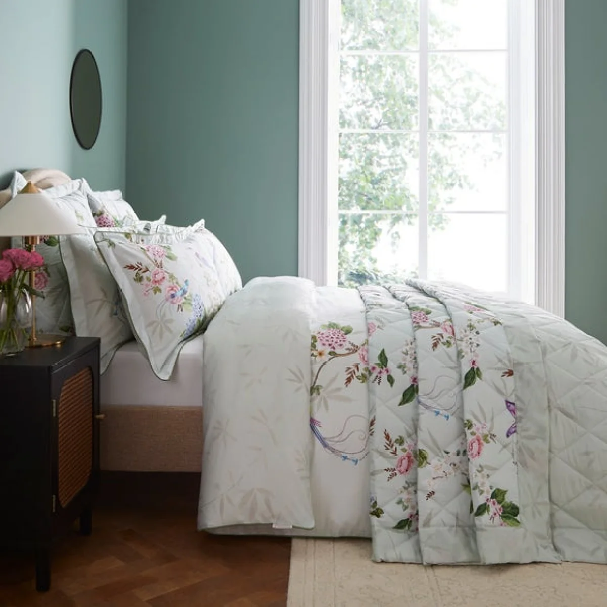 Dorma Love Bird Bedspread Celadon – image 3