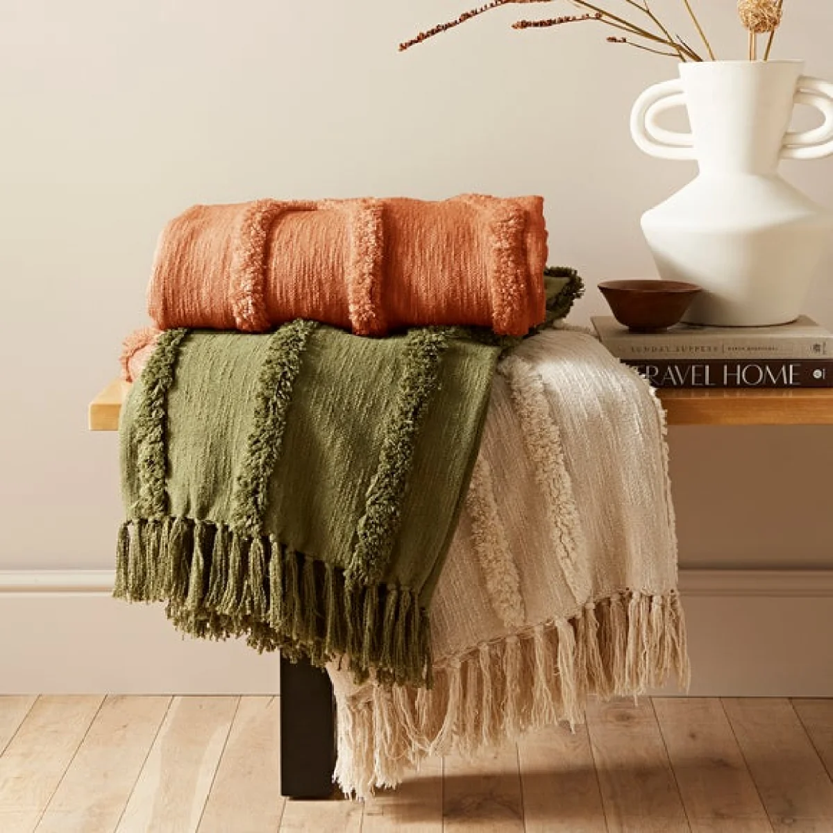 Curves Throw 130cm x 170cm Terracotta – image 5