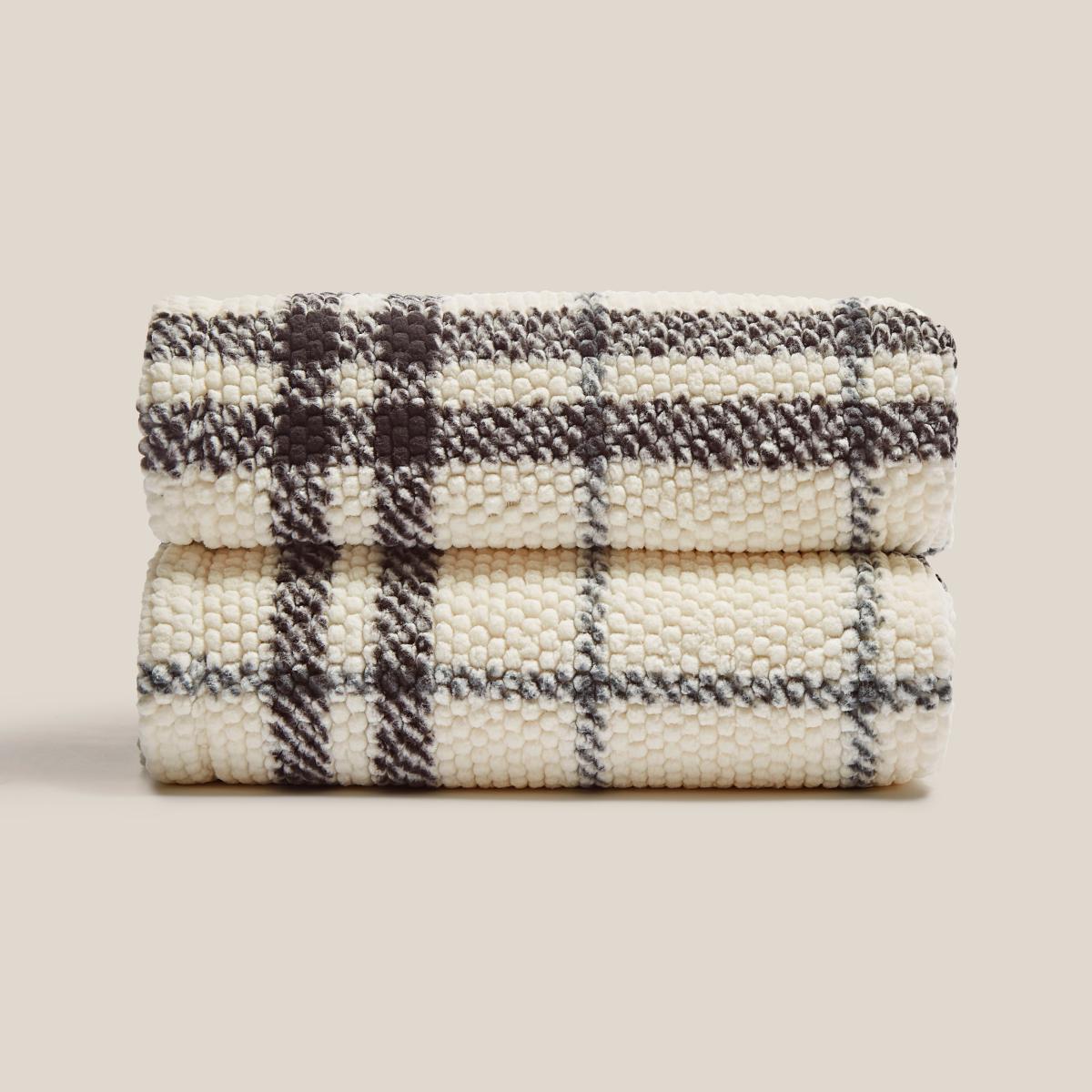 Kelly Black Check Throw Black/Beige – image 4