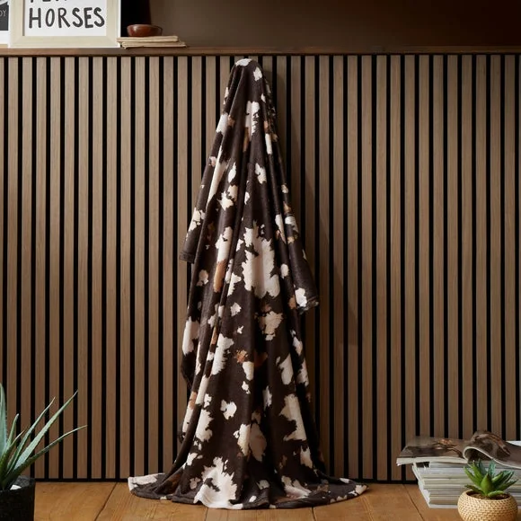 Fusion Cow Print Fleece Throw Blanket – image 2