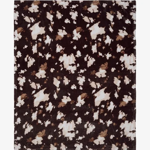 Fusion Cow Print Fleece Throw Blanket – image 1