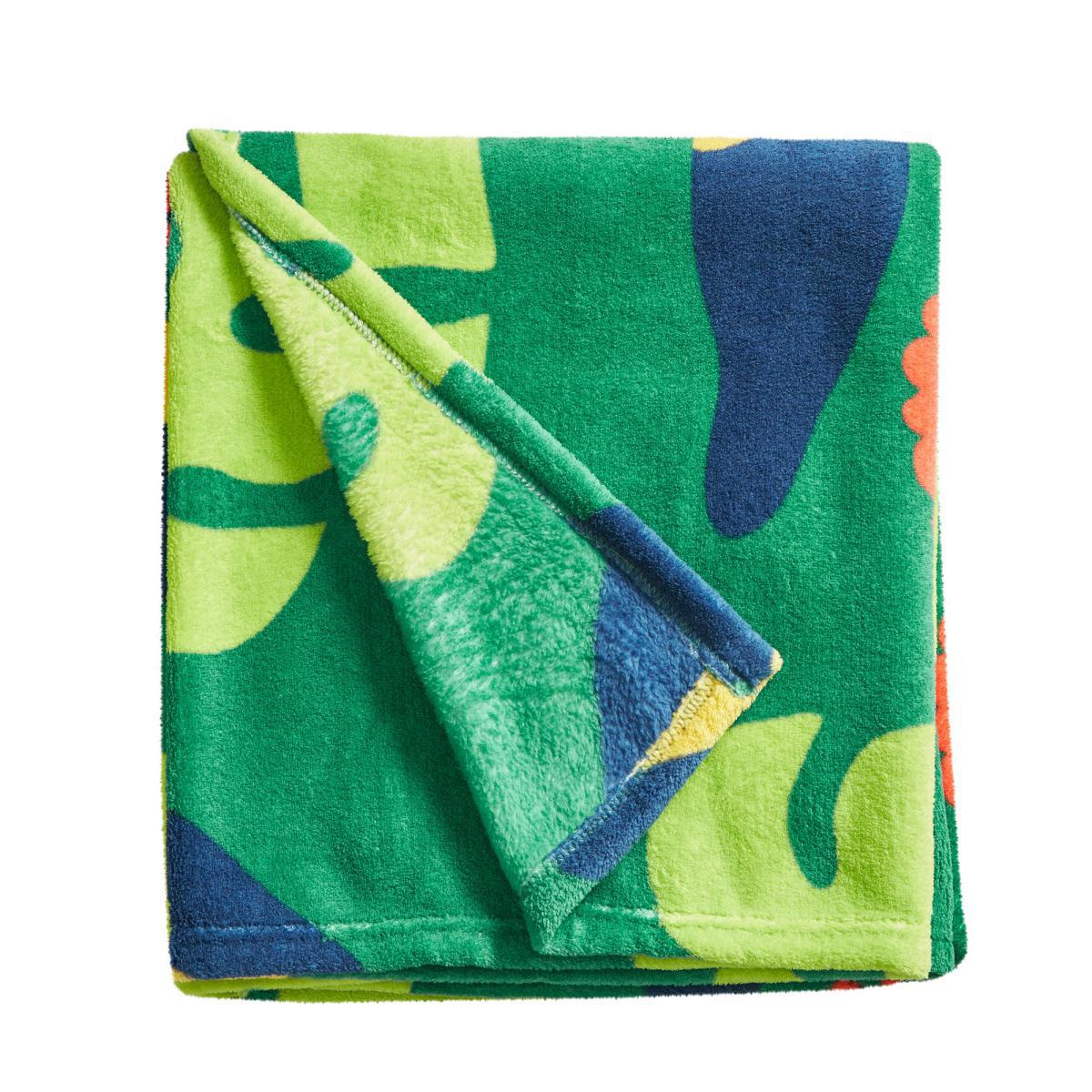 Tropical Toucan Fleece Blanket Light Green – image 3