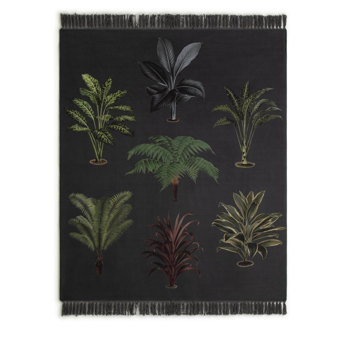Habitat Graphic Palm Printed Throw - Black - 125X150cm – image 5