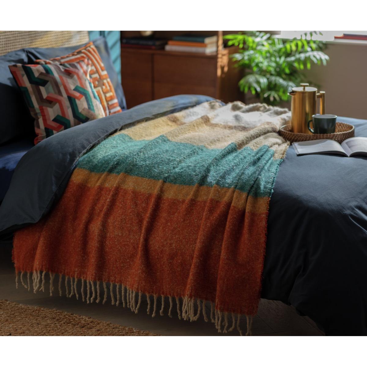 Habitat Mohair Block Pattern Throw Multicolored - 125x150cm – image 3