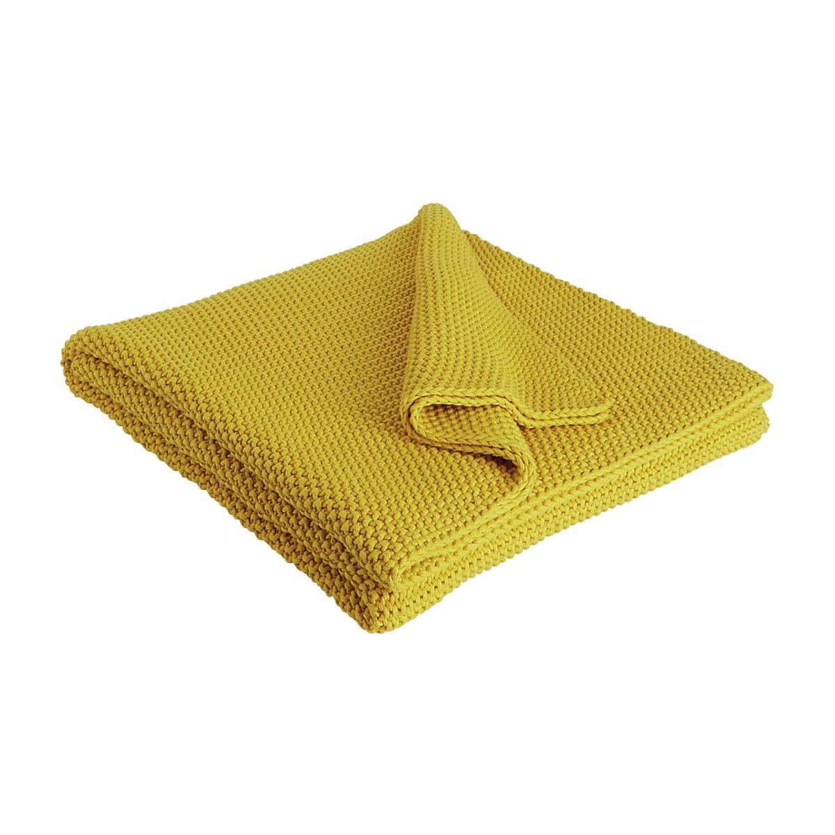 Habitat Paloma Knitted Cotton Throw - Saffron – image 1