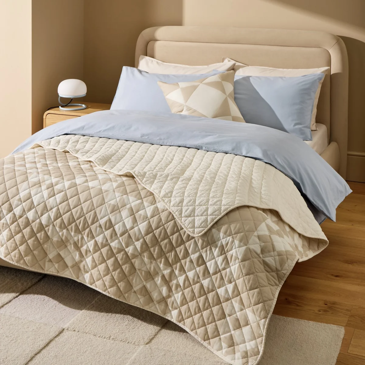 Habitat Quilted Motif Neutral Bedspread - 220x200cm – image 1