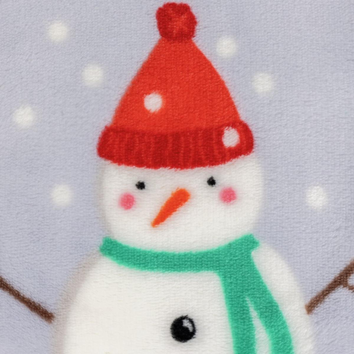 Habitat Snowman Print Fleece Throw - Multicolour - 125x150cm – image 2