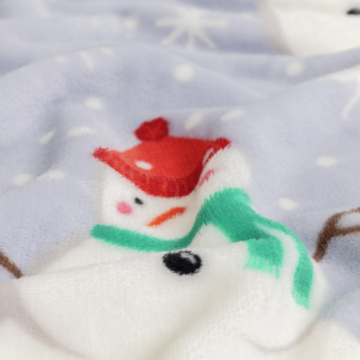 Habitat Snowman Print Fleece Throw - Multicolour - 125x150cm – image 4