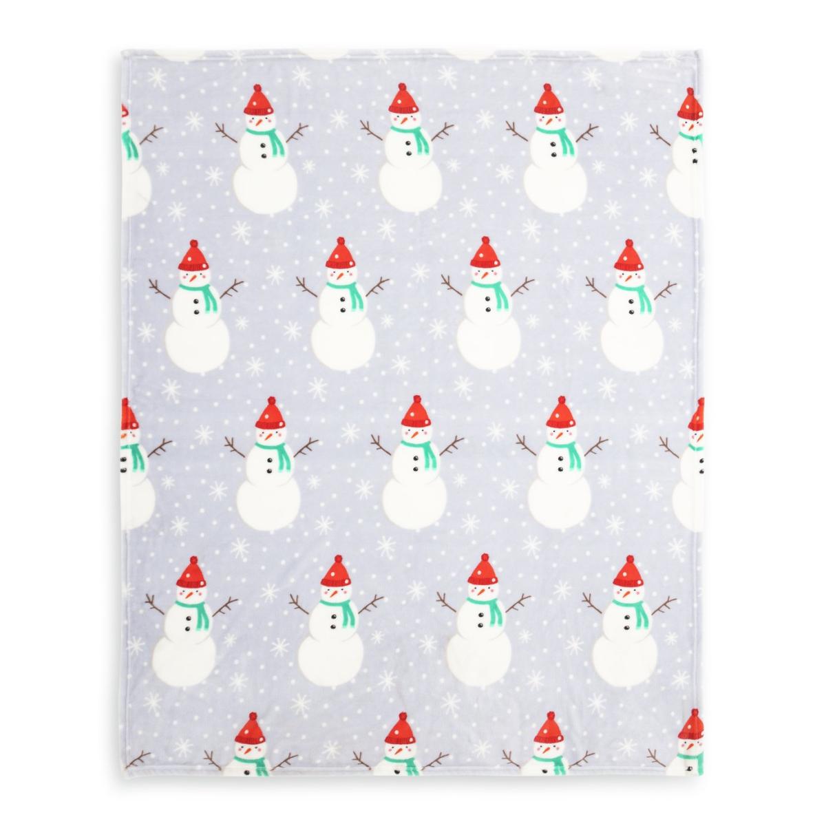 Habitat Snowman Print Fleece Throw - Multicolour - 125x150cm – image 5