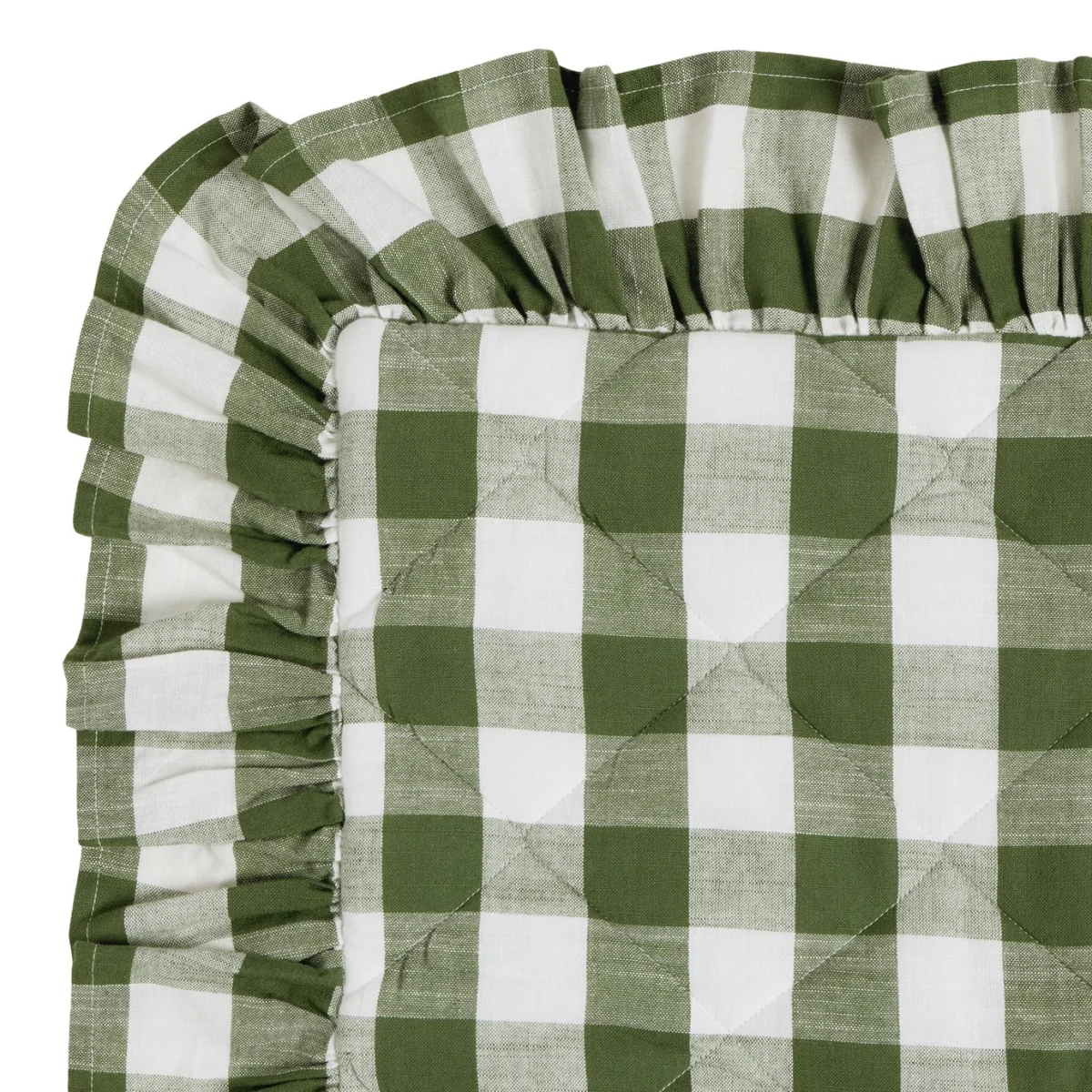 Habitat Gingham Bedspread - Green - 220x200cm – image 1