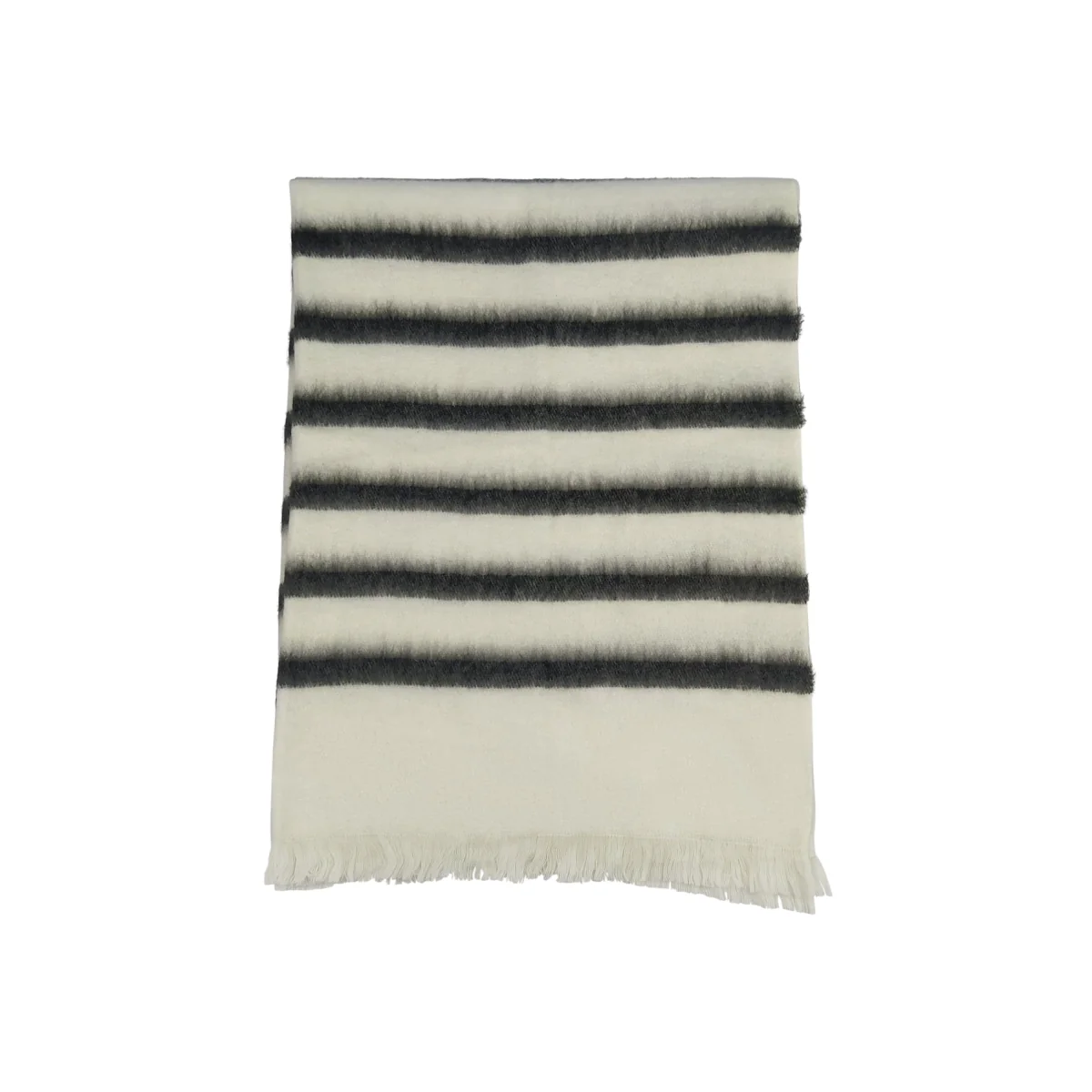 Habitat Elouise Fluffy Stripe Throw - Black and White