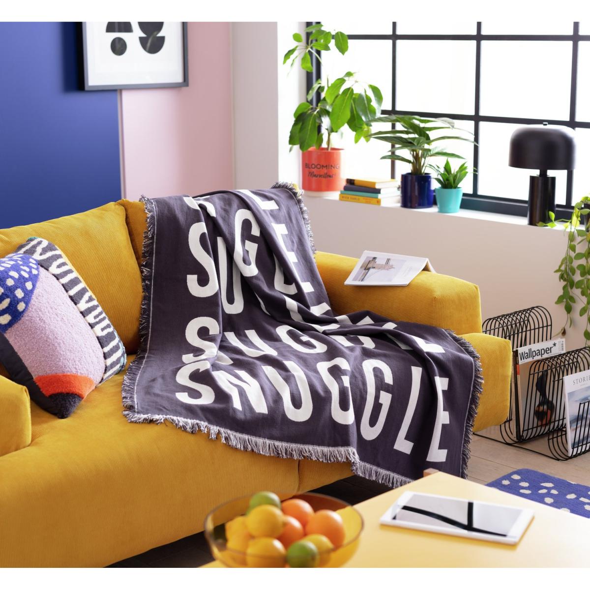 Habitat Graphic Print Throw - Black & White - 120x150cm – image 2