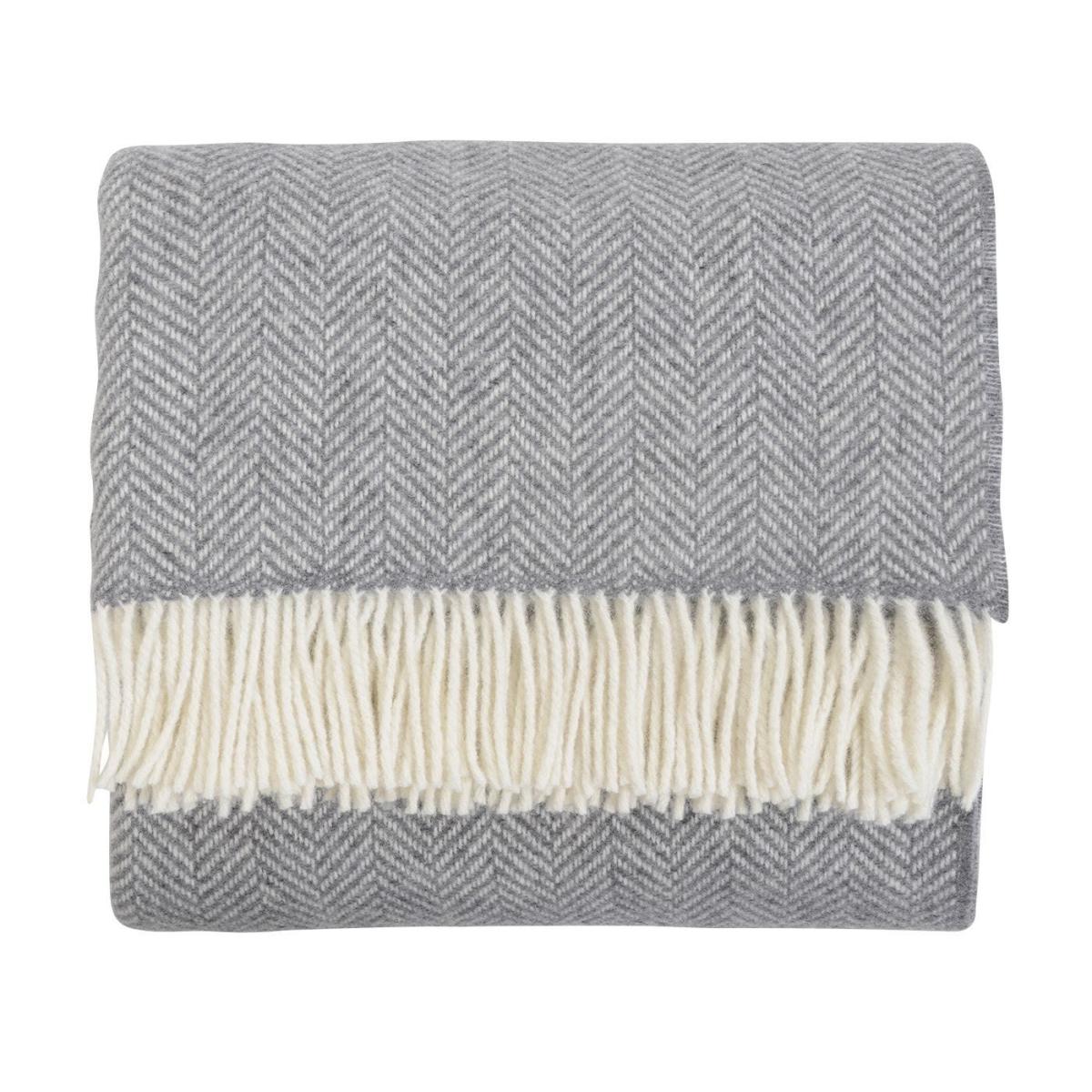 Heal's Merino & Cashmere Herringbone Throw Grey - Heal's UK Bedroom Furniture – image 4