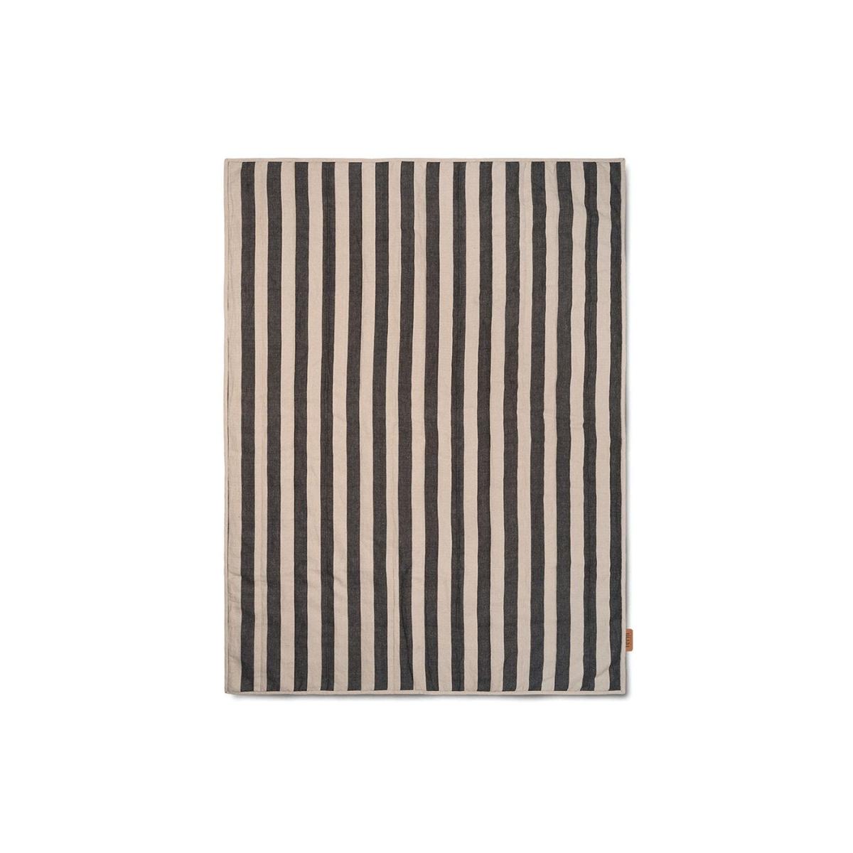 ferm LIVING Grand Quilted Blanket Sand/Black 120 x 170cm – image 3
