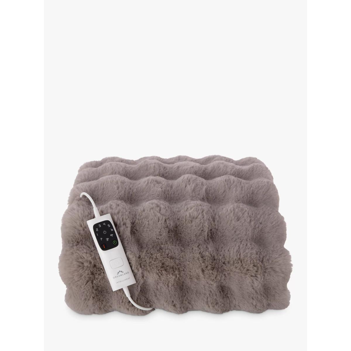 Dreamland Hygge Days Luxury Faux Fur Electric Throw, Grey – image 2