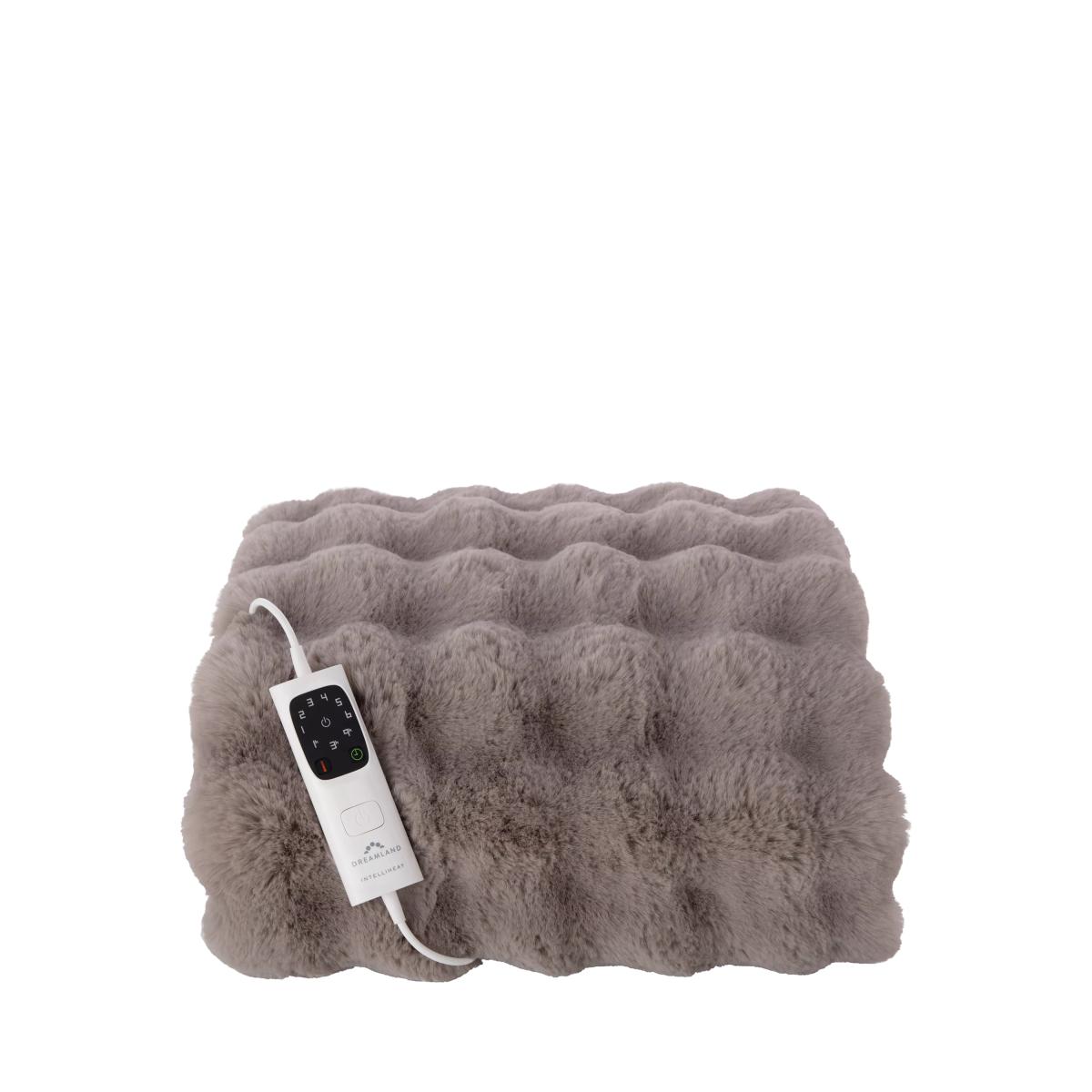 Dreamland Hygge Days Luxury Faux Fur Electric Throw, Grey – image 3