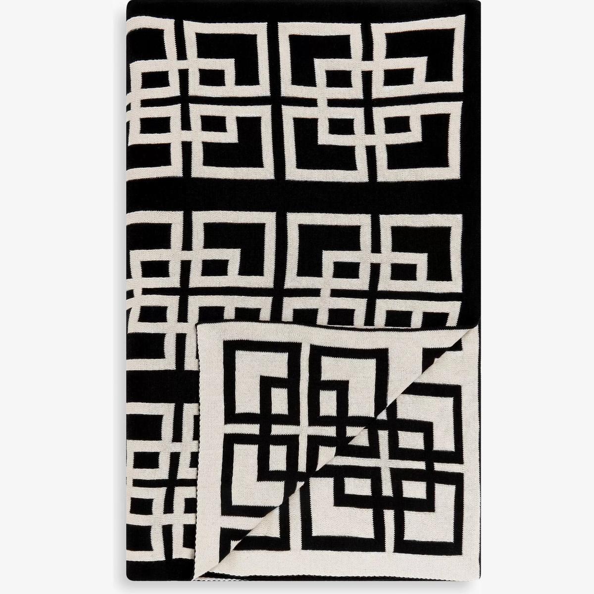 John Lewis Chain Geo Knitted Throw, Black – image 1