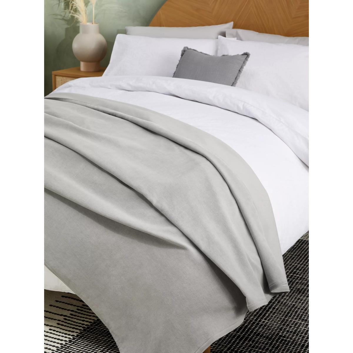 John Lewis Luxury Velour Bedspread, Grey – image 3