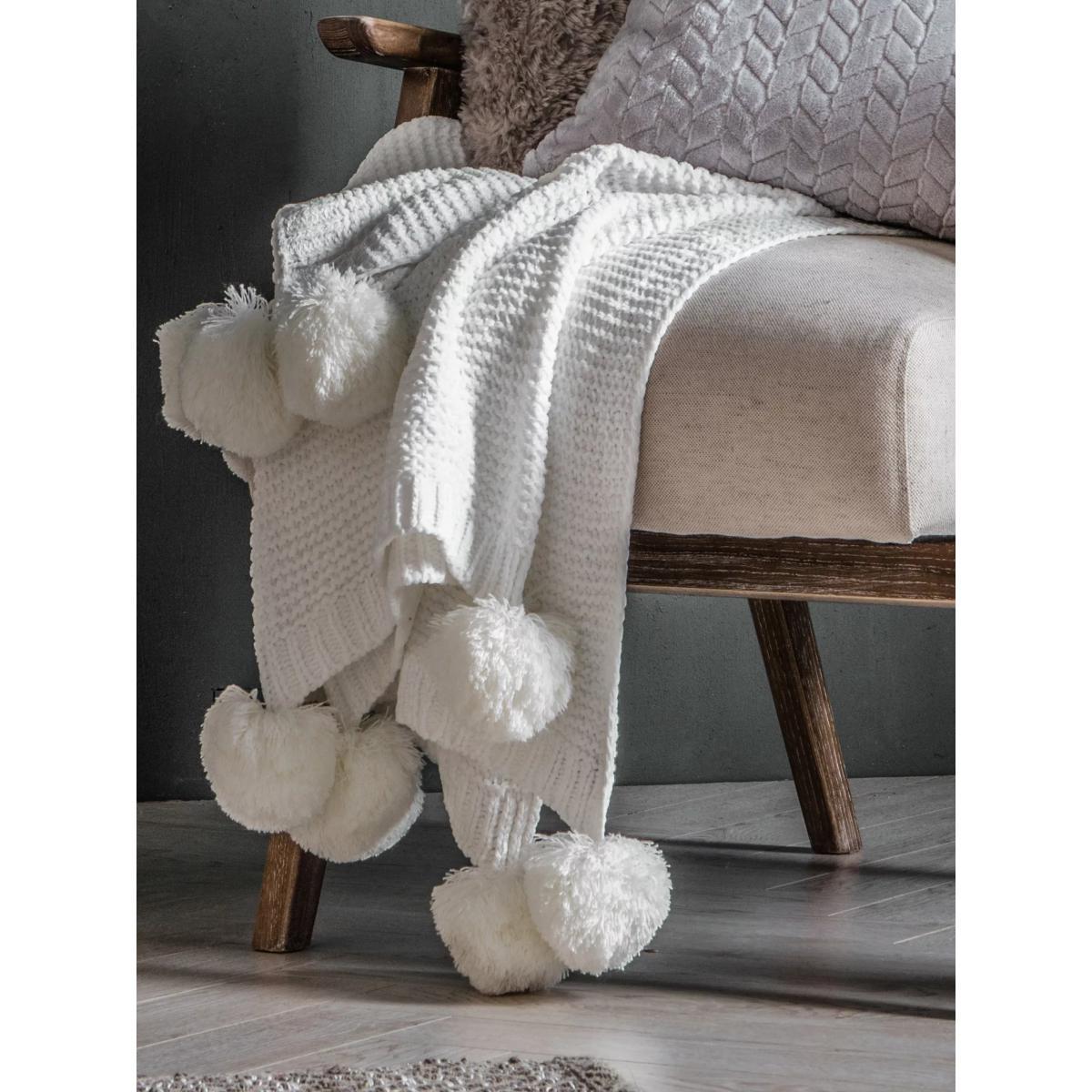 Gallery Direct Chenille Pom Pom Throw – image 2