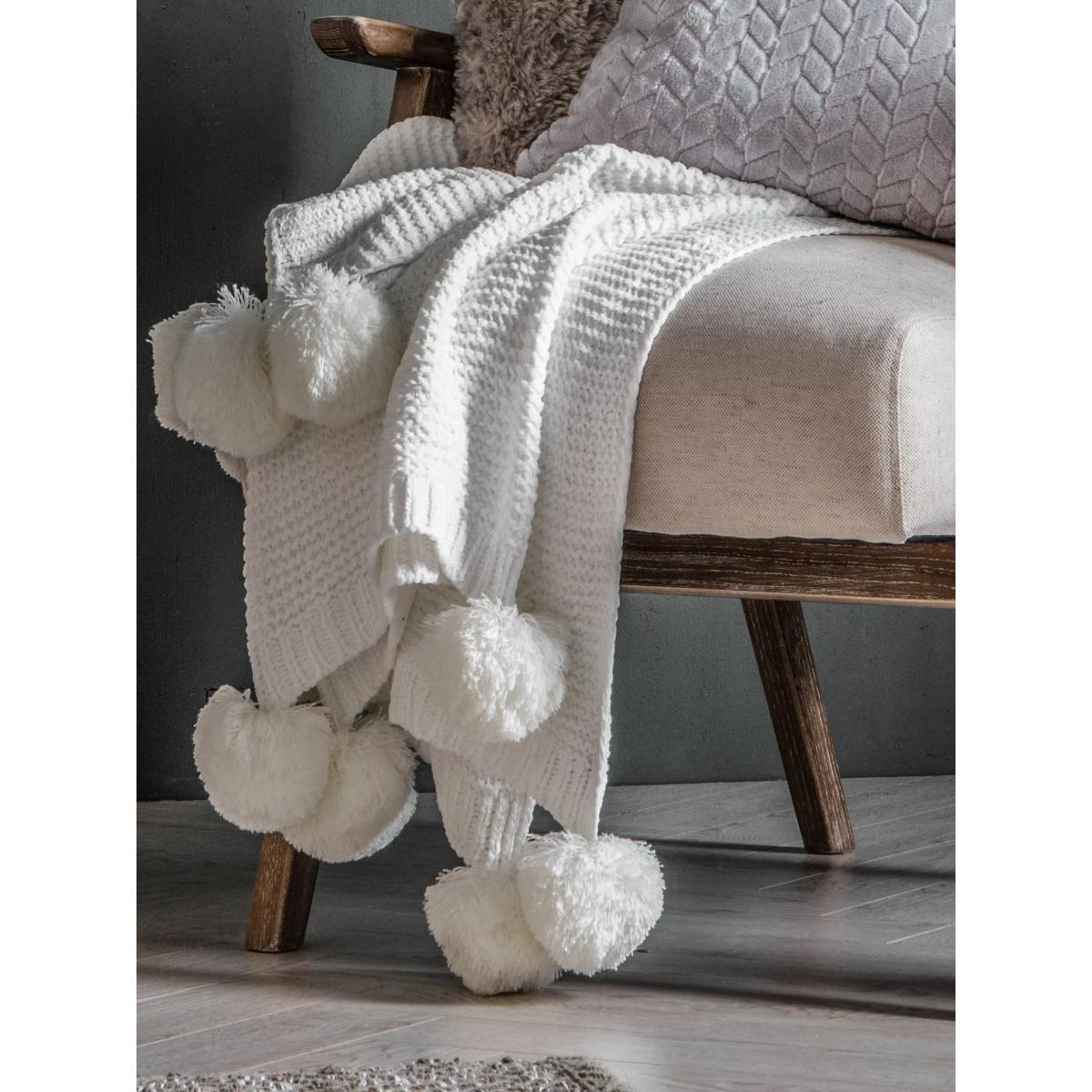 Gallery Direct Chenille Pom Pom Throw – image 3