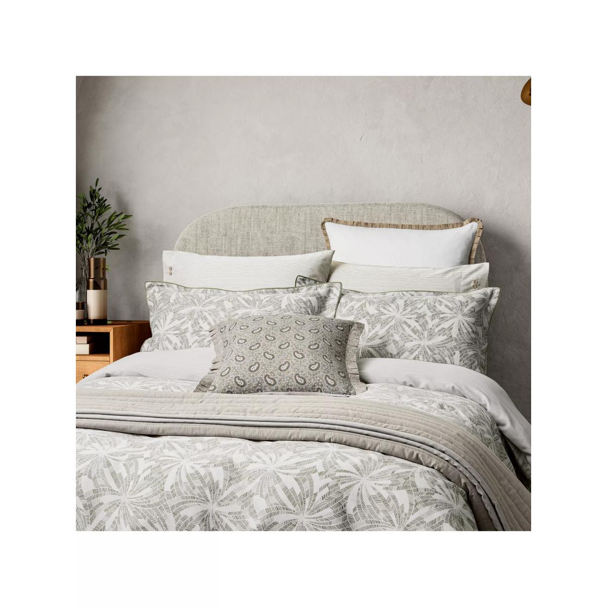 Bedeck of Belfast Cora Cotton Quilted Throw, Light Grey – image 2